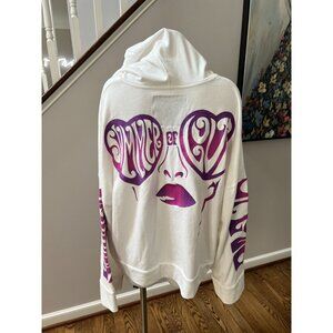 Margaret O'Leary Summer Of Love Embroidered Oversized Bell Sleeve Hoodie White P